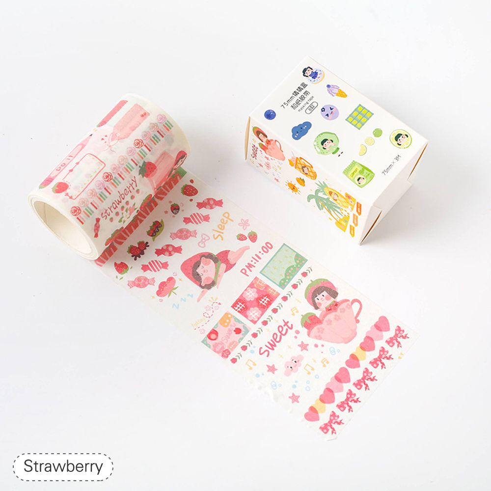 Lovely Fruit Washi Japanese Paper Tape Pearlized - Strawberry