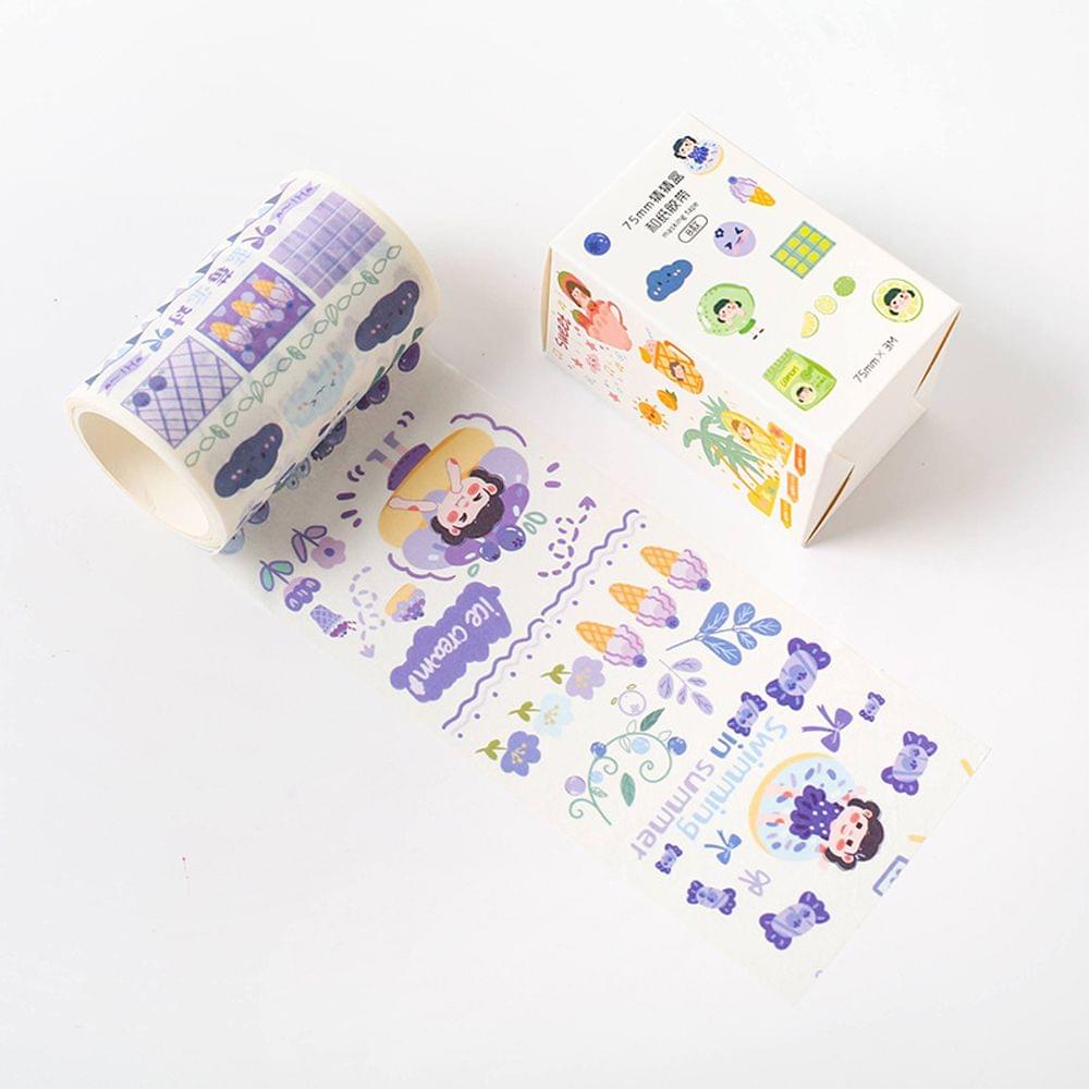 Lovely Fruit Washi Japanese Paper Tape Pearlized - Blueberry