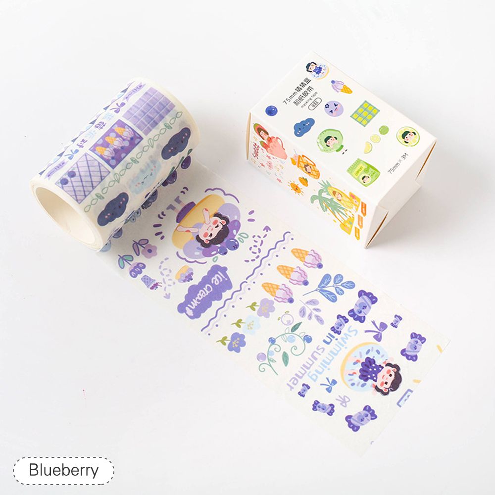 Lovely Fruit Washi Japanese Paper Tape Pearlized - Blueberry