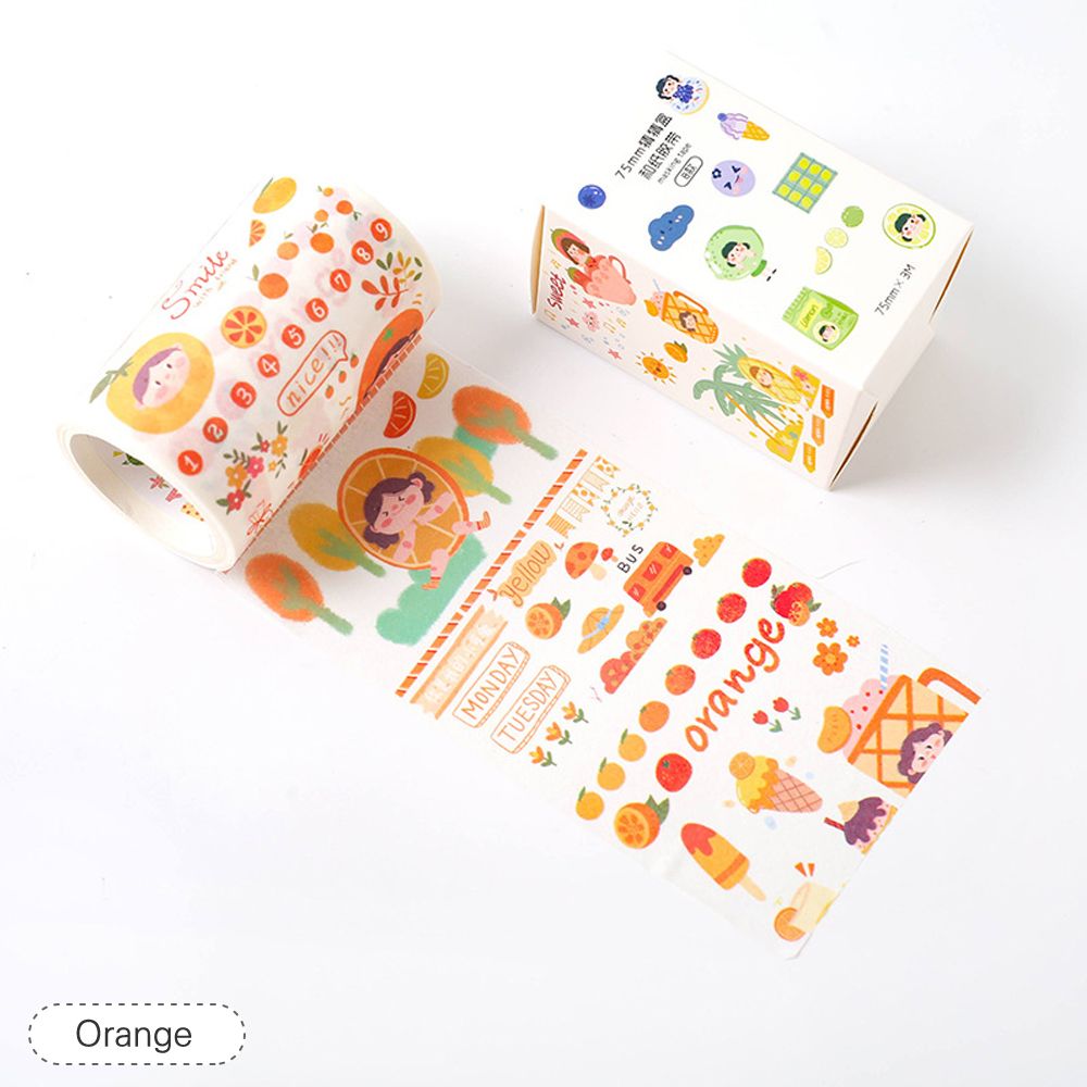 Lovely Fruit Washi Japanese Paper Tape Pearlized - Orange