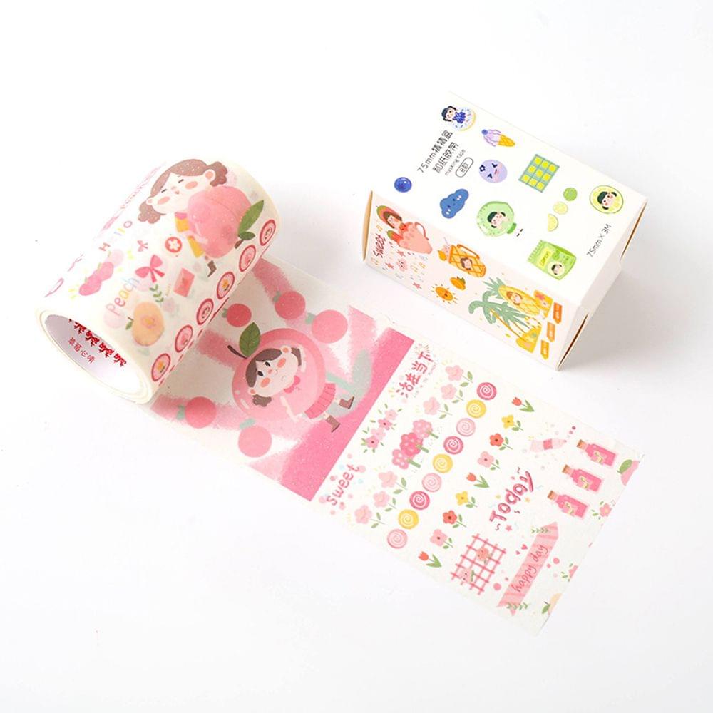 Lovely Fruit Washi Japanese Paper Tape Pearlized - Peach