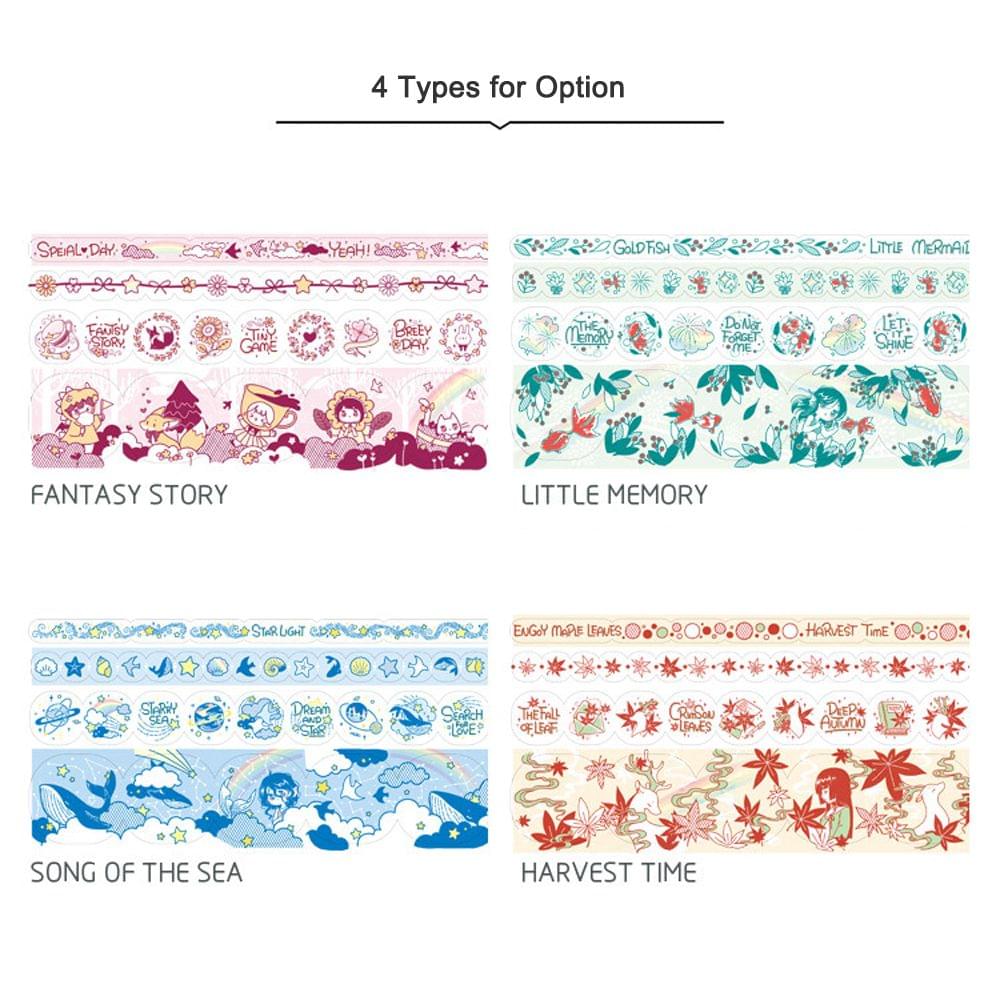 Cartoon Pearlized PET Washi Paper Tape Scrapbooking Tape - Song of the Sea