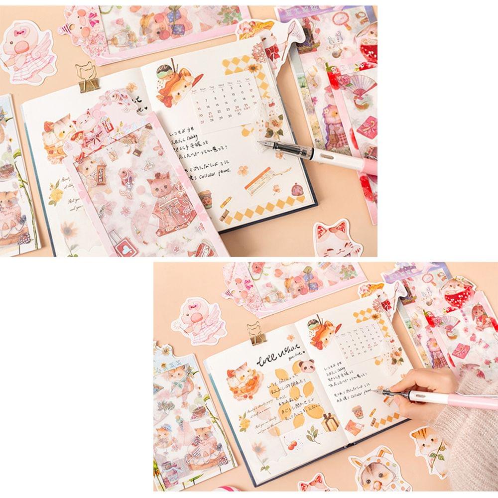 Cute Pet Stickers Self-Adhesive Decoration Sticker 4 - Fortune Cat A