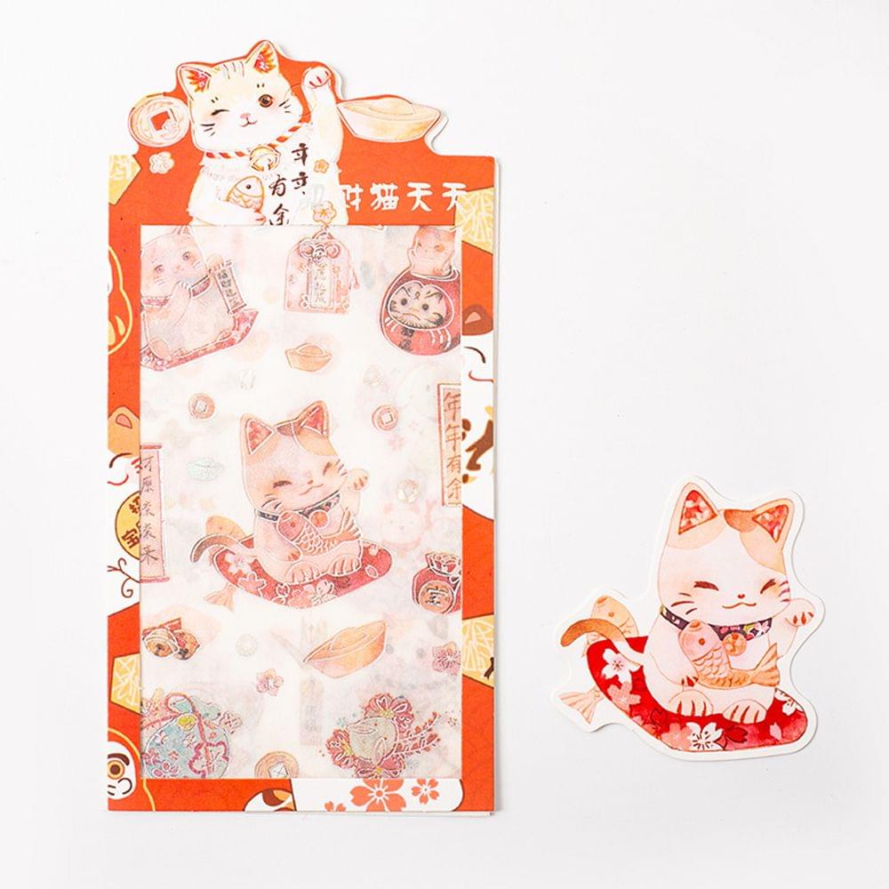 Cute Pet Stickers Self-Adhesive Decoration Sticker 4 - Fortune Cat A