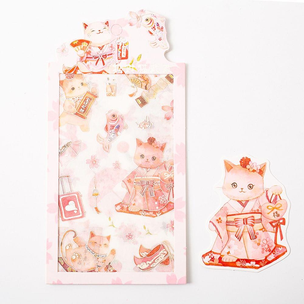 Cute Pet Stickers Self-Adhesive Decoration Sticker 4 - Fortune Cat B