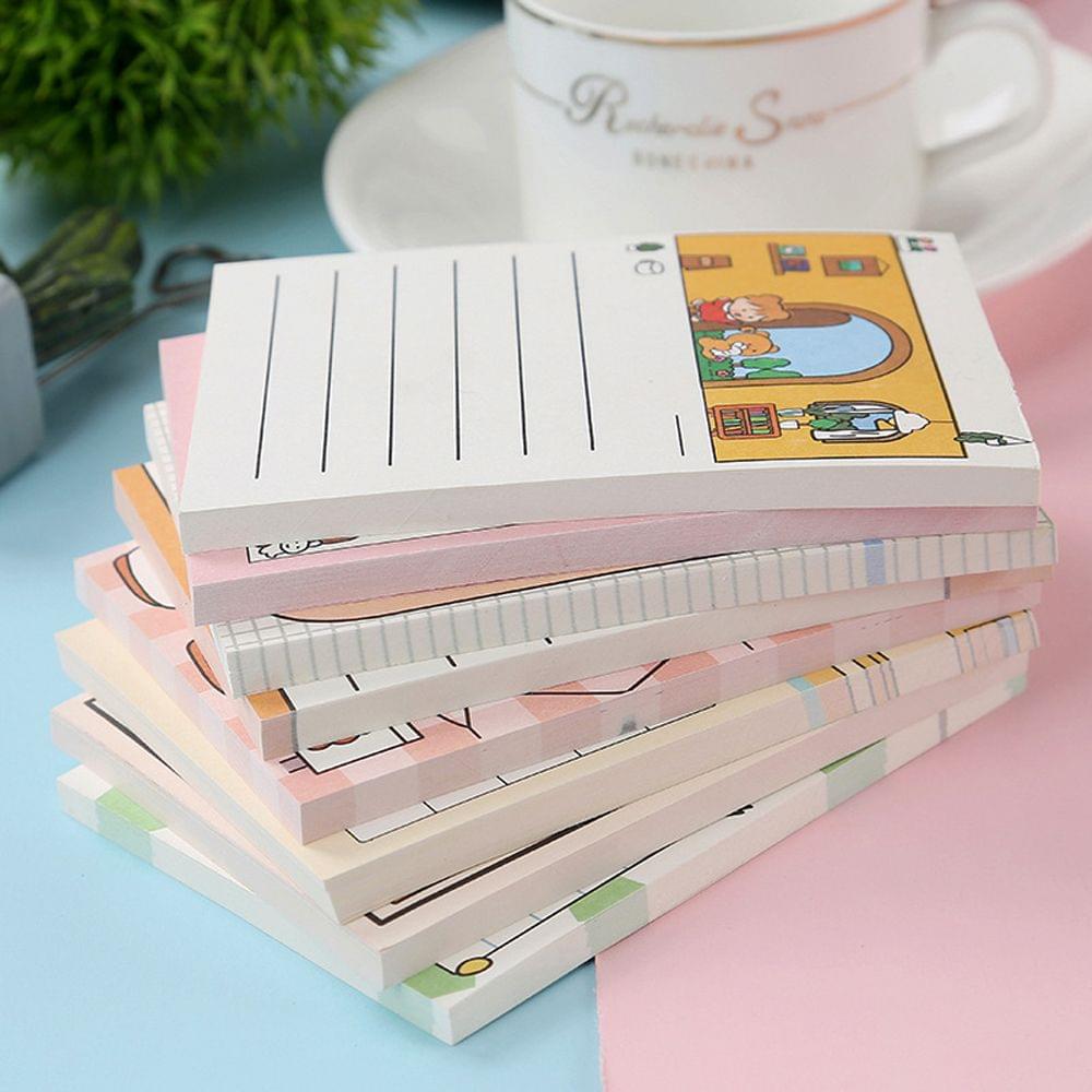 50 Sheets Portable Cartoon Sticky Notes To Do List Notepad - A