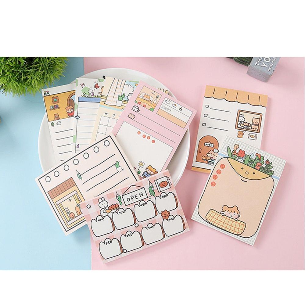 50 Sheets Portable Cartoon Sticky Notes To Do List Notepad - A