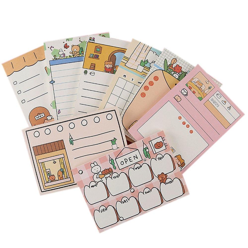 50 Sheets Portable Cartoon Sticky Notes To Do List Notepad - D