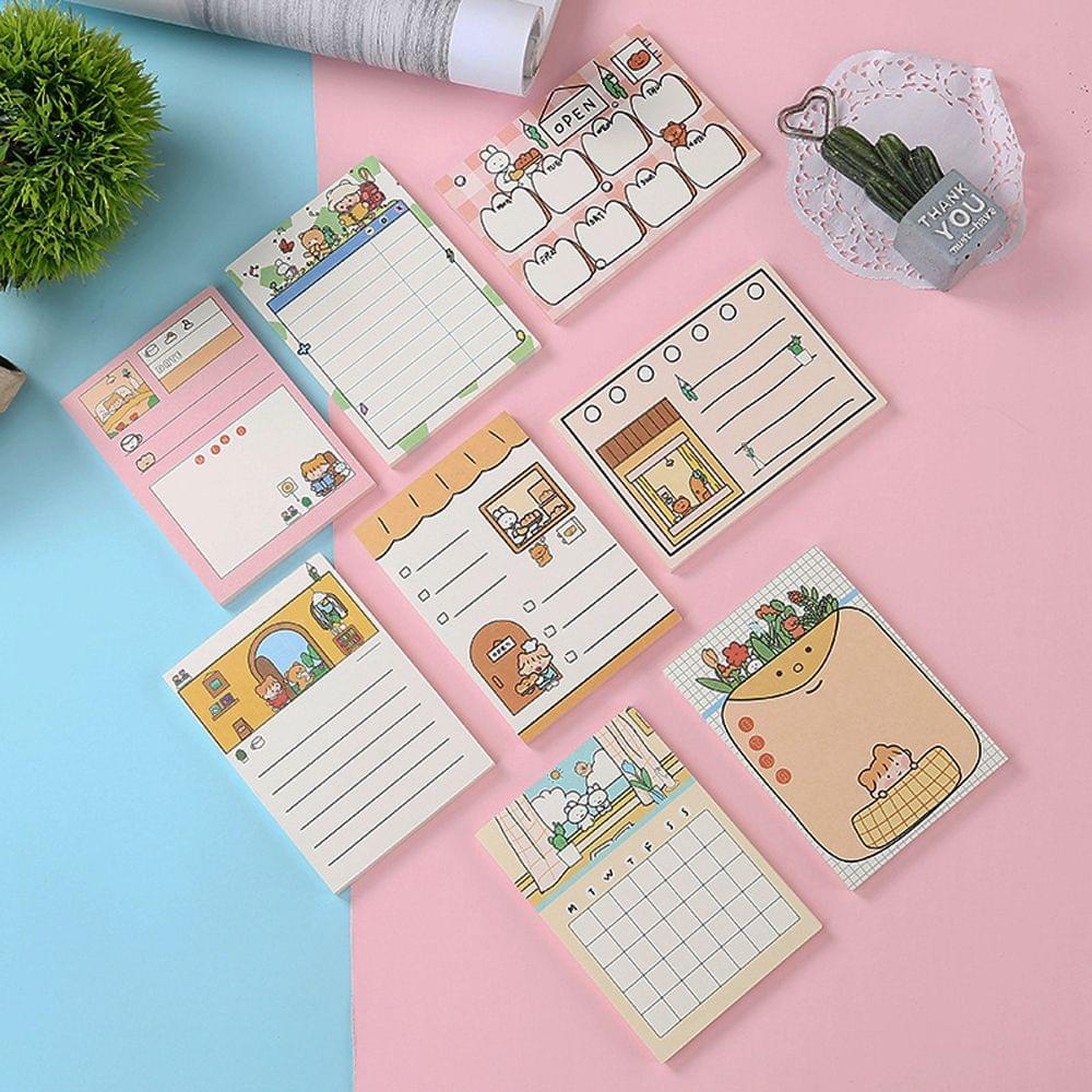 50 Sheets Portable Cartoon Sticky Notes To Do List Notepad - D