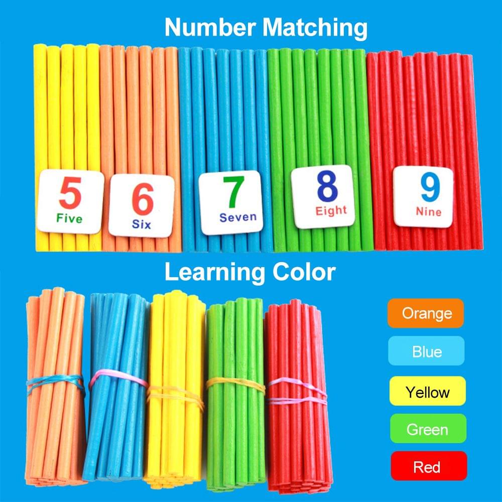 Children's Arithmetic Stick Wooden Counting Sticks Rods Math