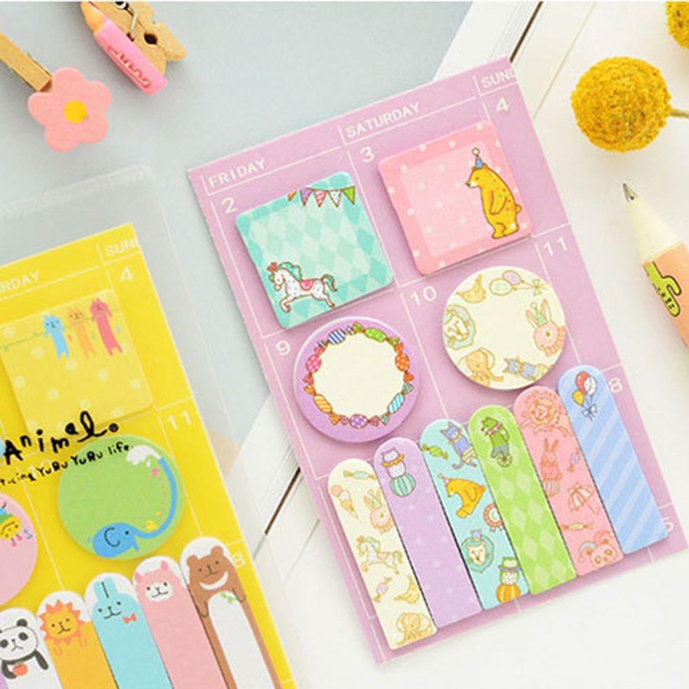 Cute Cartoon Animal Sticky Notes Self Adhesive Week Plan - Style 1