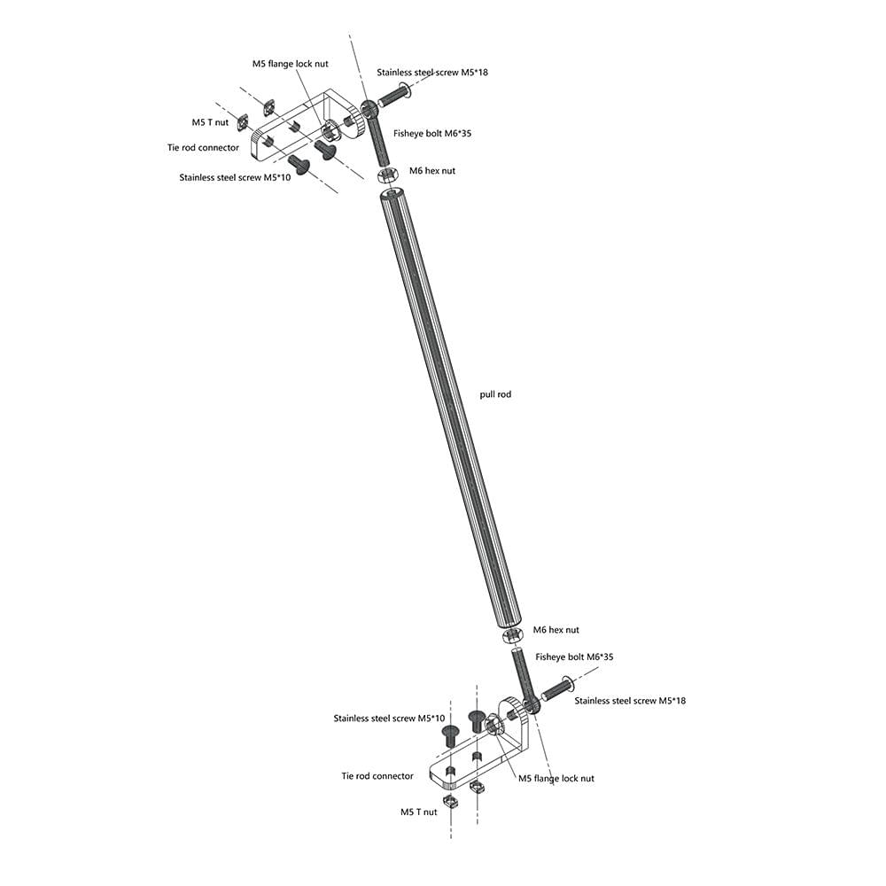 3D Printer Parts Supporting Pull Rod Kit Aluminum Alloy Tie