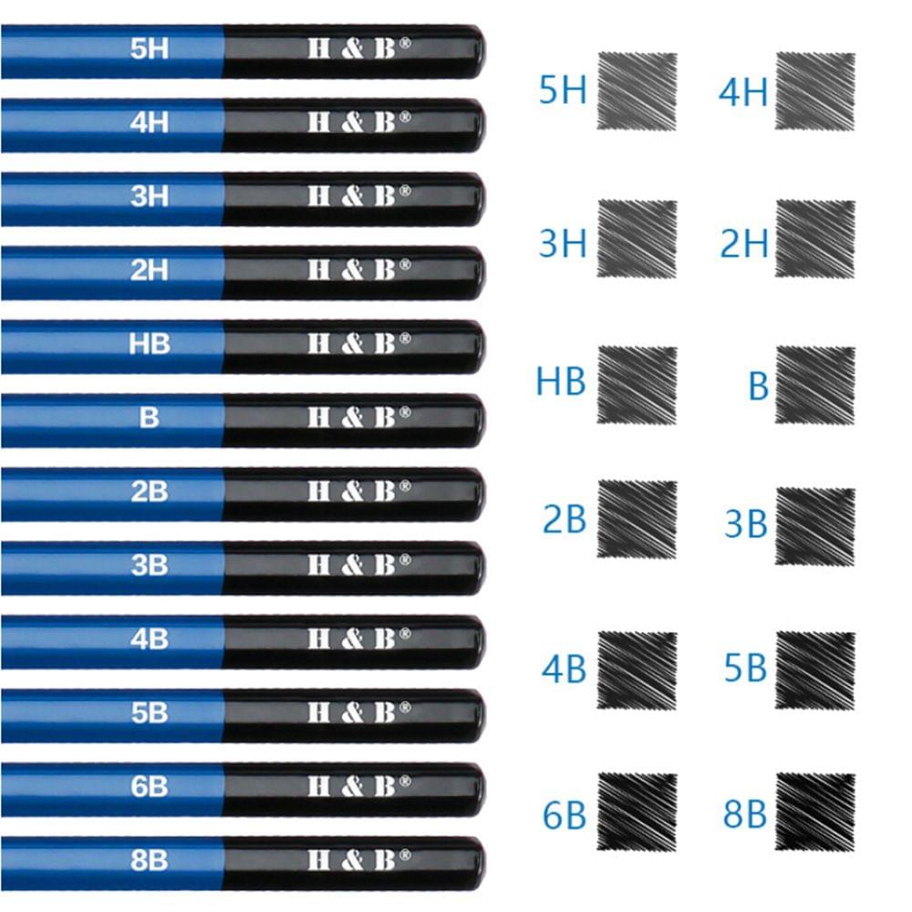 H&B 32Pcs Professional Pencil Drawing Kit Sketch Graphite - 32Pcs