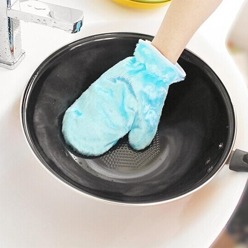 2 Pack Waterproof Degreasing Dishwashing Gloves (Blue)