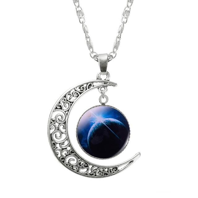 Starry Moon Time Gemstone Necklace Glowing Jewelry (4)