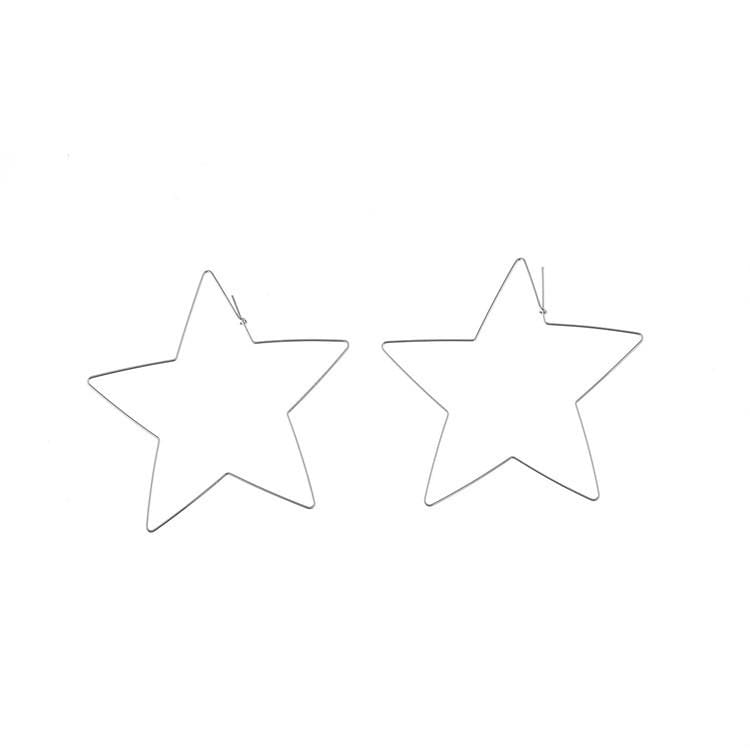 Personality Exaggerated Hollow Drop Earrings (Star Sliver)