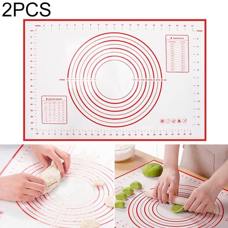 2 PCS Baking Dough Silicone Pad Non-slip Dough Pad