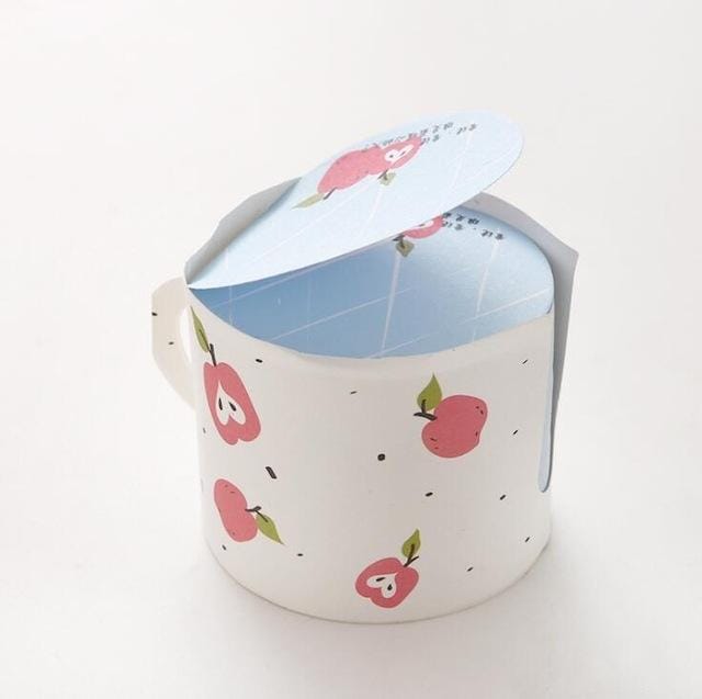 400 Sheets Creative Cute Fruit Cup Shaped Memo Pads Message Note Paper Message Sticky Note (Apple)