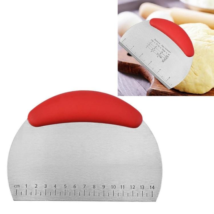 4 PCS Stainless Steel Noodle Cutter Rice Flour Scraper Dough Cutting Knife (Red)