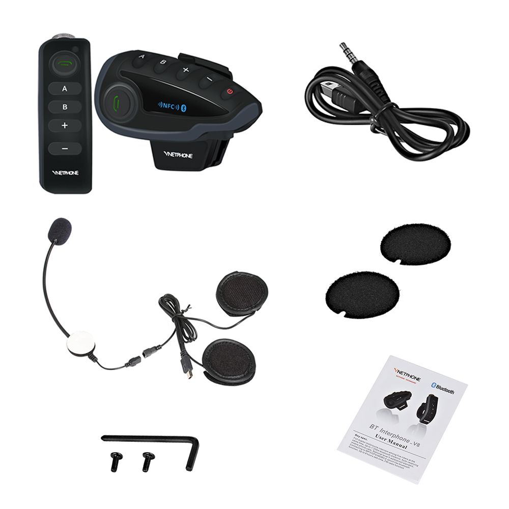 V8 Wireless Bike Helmet Headphone Intercom NFC Bluetooth