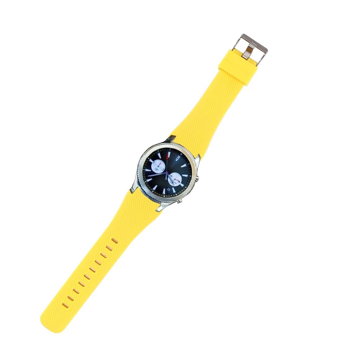 For Samsung Gear S3 Classic Smart Watch Silicone Watchband, Length: about 22.4cm (Yellow)