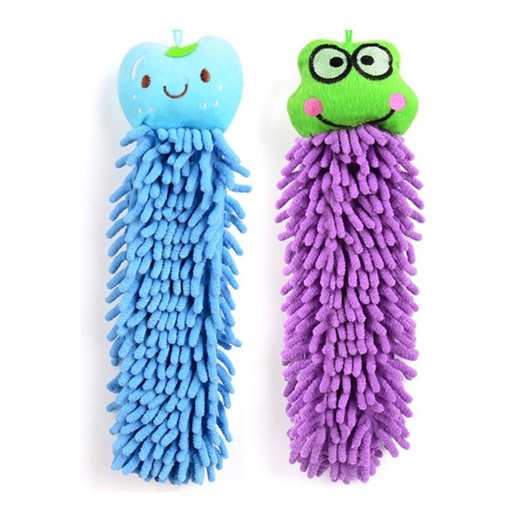 Kitchen Hanging Towels Hand Face Wipe Towels Baby Kids Animal Coral Shape Bathroom Washcloths Handkerchief Random Color