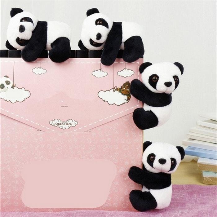 Panda Note Clip Cute Memo Plush Toys Bookmarks Notes Clips Bookmark Letter Paper Clip (Panda With Clothes)