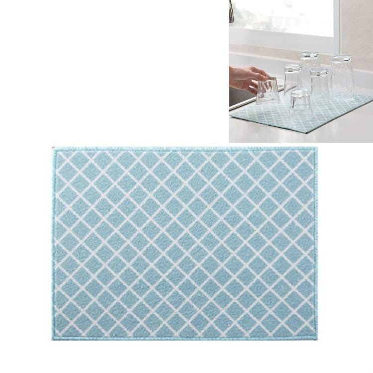3 PCS Home Dining Mat Kitchen Countertop Tableware Draining Mat Drying Mat (Green Diamond)