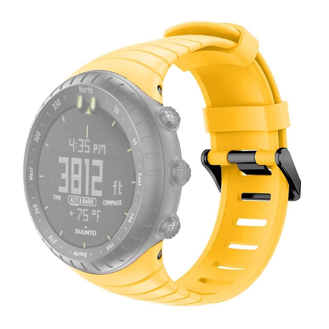 Smart Watch Silicone Wrist Strap Watchband for Suunto Core (Yellow)