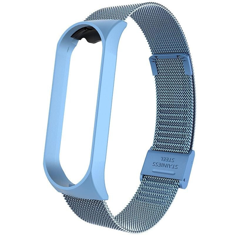 For Xiaomi Mi Band 4 / 3 Milanese Metal Replacement Strap Watchband, Color:Pearlescent Blue