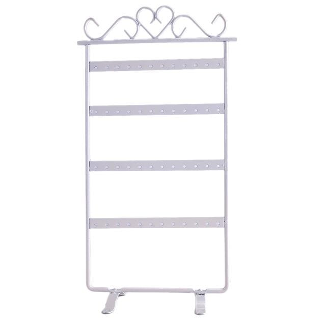 Earrings Necklace Jewelry Stand Holder Display Rack (White)