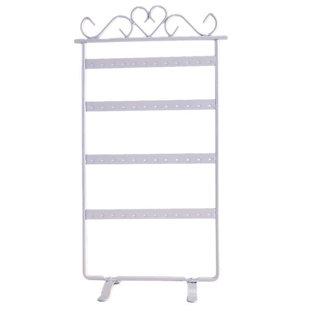 Earrings Necklace Jewelry Stand Holder Display Rack (White)