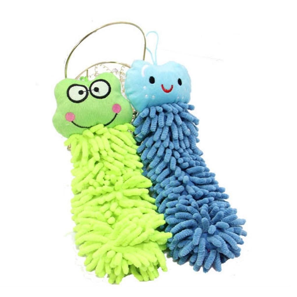 Kitchen Hanging Towels Hand Face Wipe Towels Baby Kids Animal Coral Shape Bathroom Washcloths Handkerchief Random Color