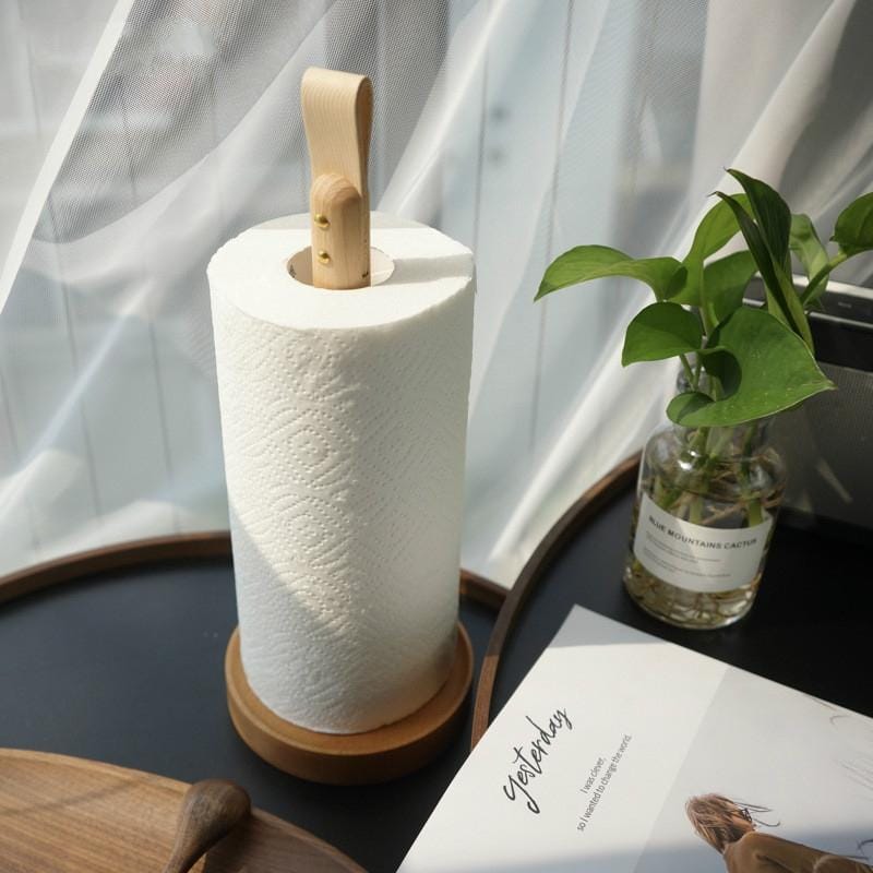 Household Kitchen Solid Wood Roll Paper Holder