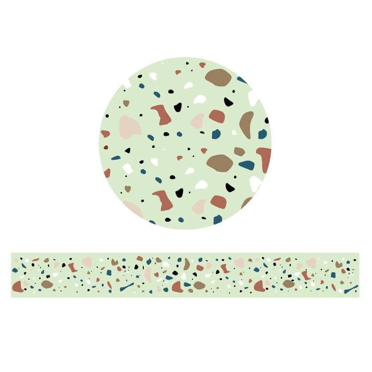 2 PCS Paper Tape Terrazzo Series Diary DIY  Decorative Stickers (Forest)
