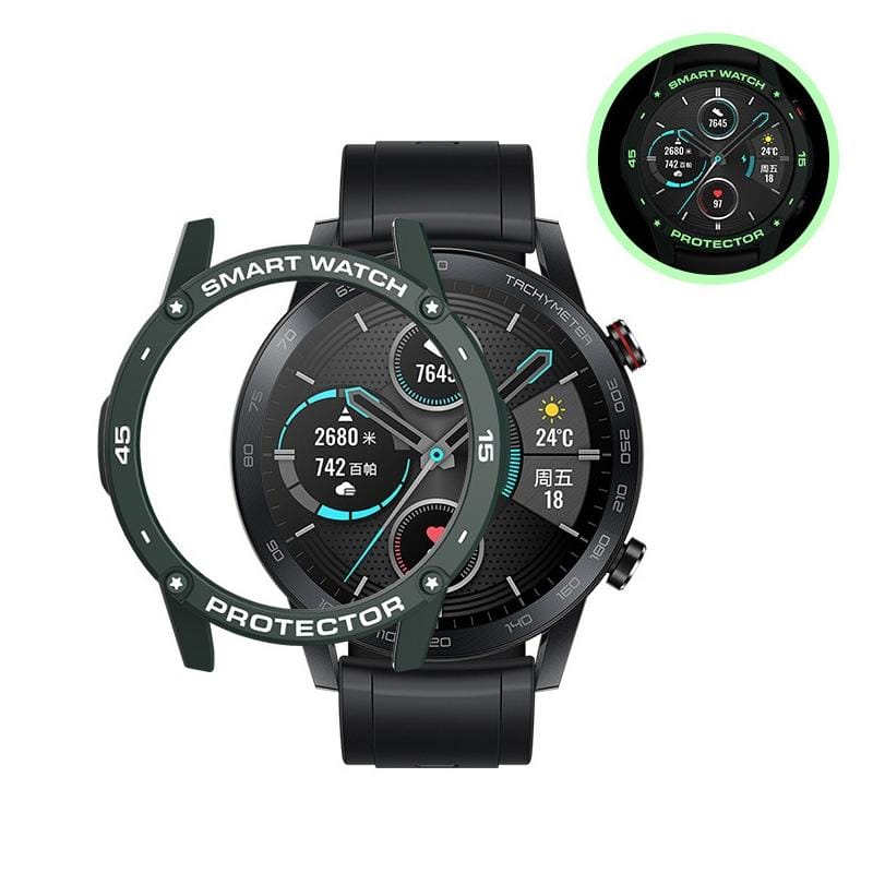 For Huawei Honor Magic 2 46mm Smart Watch TPU Protective Case, Color:Army Green+White Luminous Green