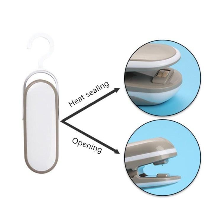 Mini Portable Hand Pressure Sealing Machine Plastic Bag Packaging Small Household Snack Sealer (Khaki)