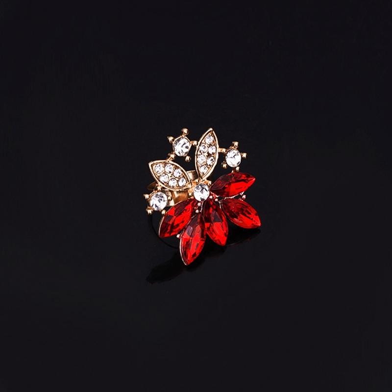 2 PCS Women Fashion Diamond-shape Leaves Flowers Necklaces Rings Jewelry Set (White)