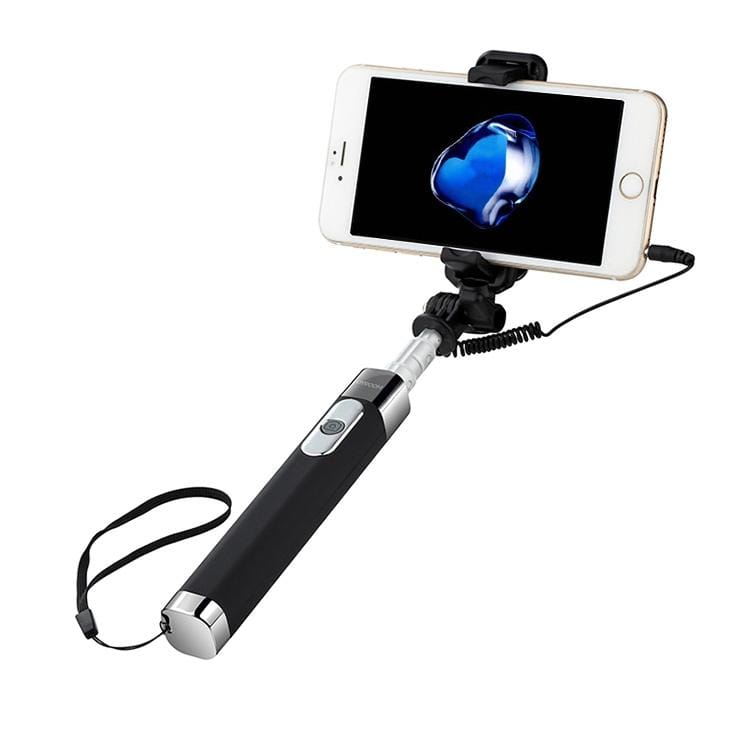 JOYROOM ZB09 Aluminium Alloy Wired Controlled Selfie Stick Monopod Extendable Handheld Holder with Mirror, Length: 76cm, for iPhone, Samsung, HTC, LG, Sony, Huawei, Lenovo, Xiaomi and other Smartphones (Blue)