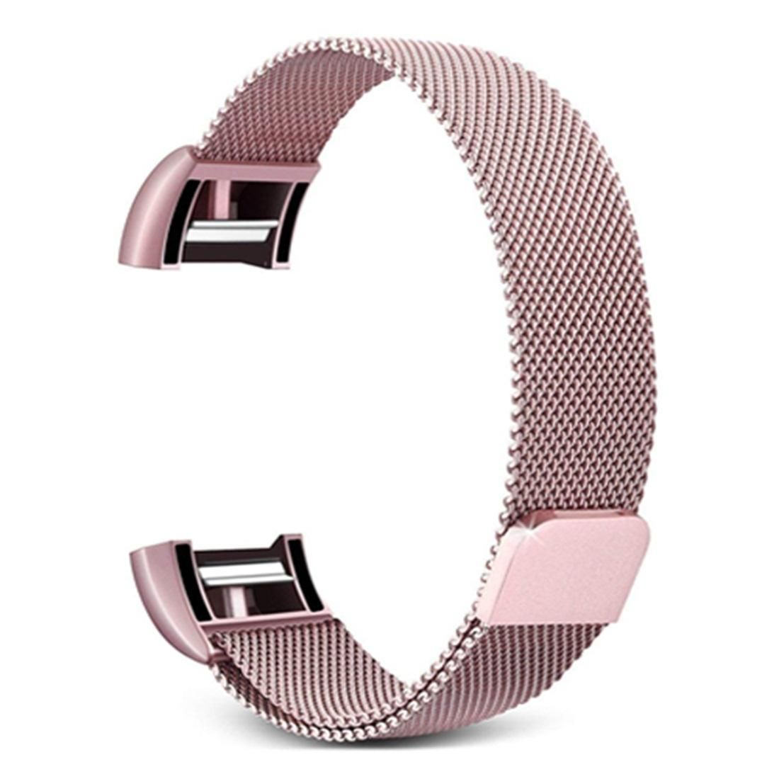 Smart Watch Stainless Steel Wrist Strap Watchband for FITBIT Charge 2, Size: S (Pink)