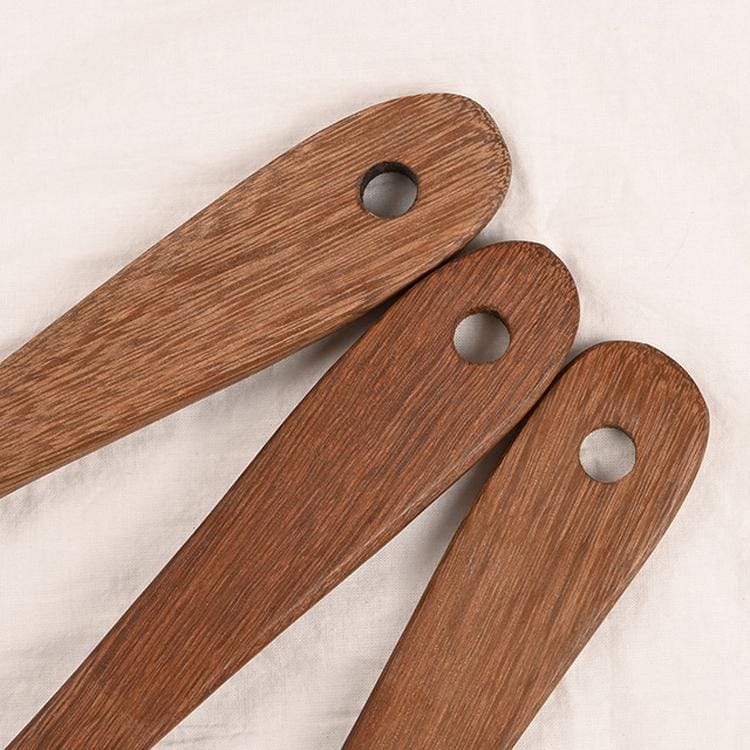Long Handle Unpainted Chicken Wings Wooden Spatula Kitchen Utensils, Style:Oblique Spade