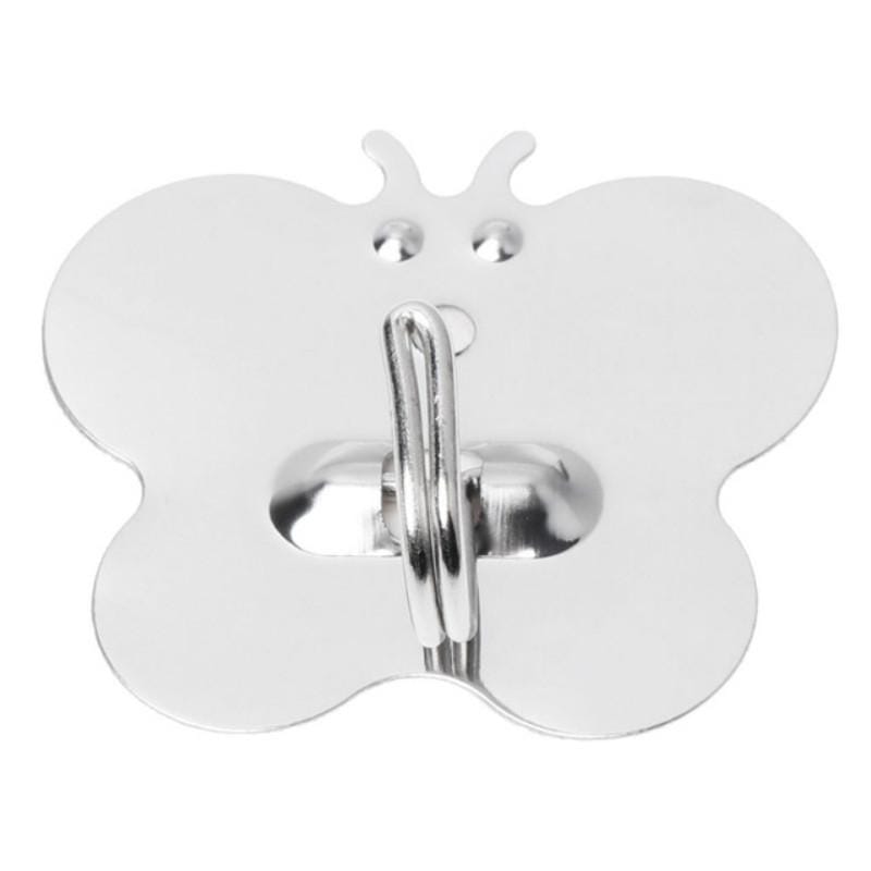 10 PCS Metal Waterproof Multifunctional Kitchen Bathroom Wall Adhesive Hook (Butterfly)