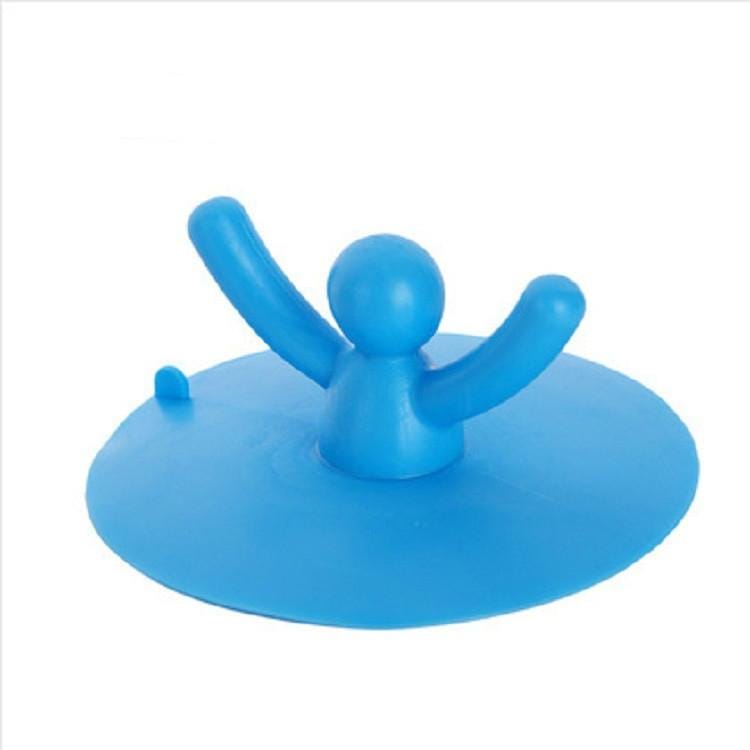 10 PCS Cartoon Cute Little People Shape Pool Water Stopper Silicone Floor Drain Cover Kitchen Anti-odor Sewer Cover (Blue)