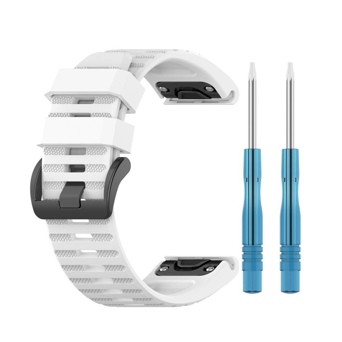 For Garmin Fenix 6 22mm Smart Watch Quick Release Silicon Wrist Strap Watchband (White)