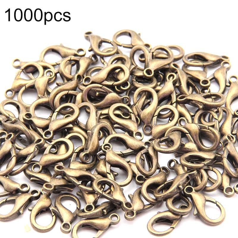 1000 PCS 12mm DIY Jewelry Accessories High-quality Alloy Lobster Claw (Bronze)