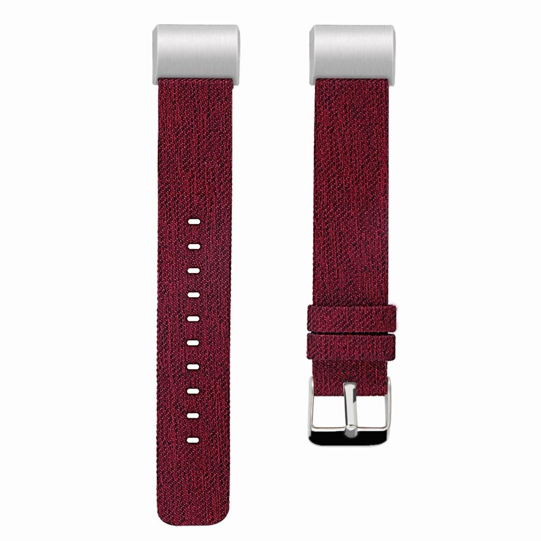 For FITBIT Charge 2 Smart Watch Canvas Wrist Strap Watchband, Size:L (Light Grey)