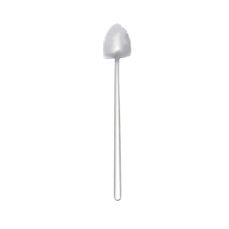 2 PCS Stainless Steel Spoon Creative Coffee Spoon Bar Ice Spoon Gold Plated Long Stirring Spoon, Style:Pointed Spoon, Color:Silver
