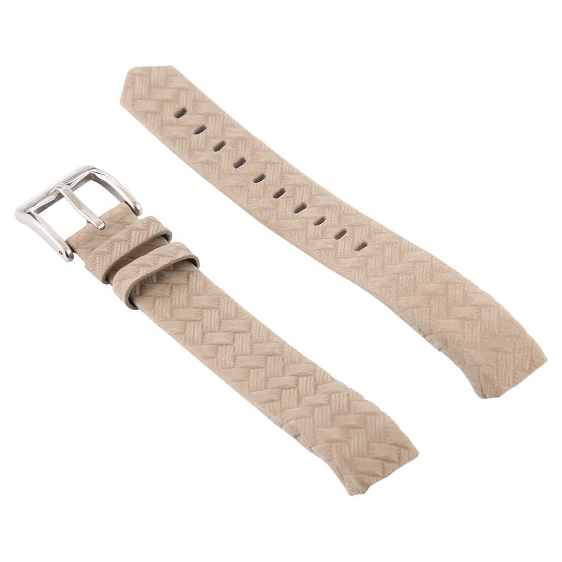 Smart Watch Shiny Leather Watchband for Fitbit Alta (Khaki)