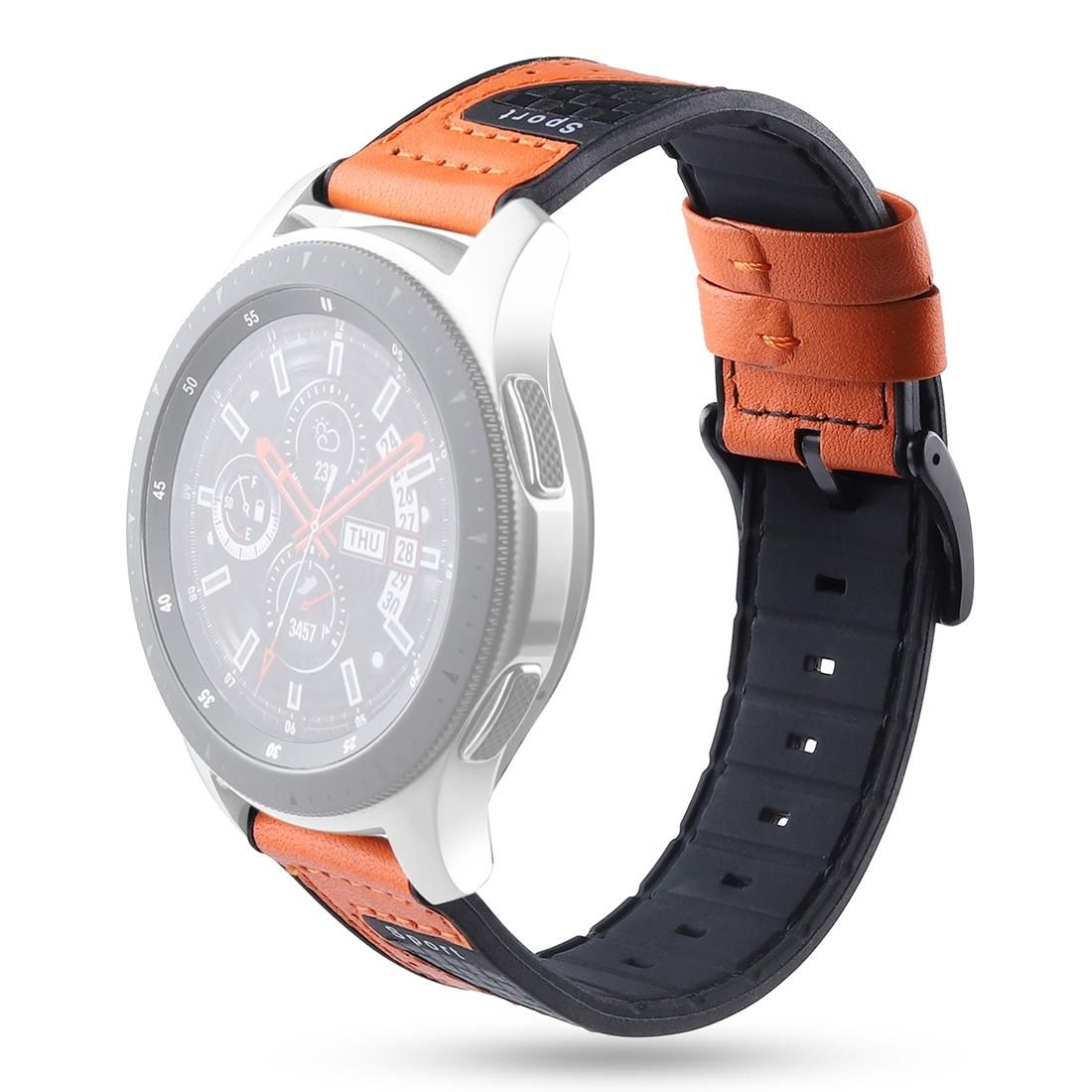 For Galaxy Watch 22mm Smart Watch Universal Silicone Skin + Carbon Fiber Texture Watchbands (Orange)