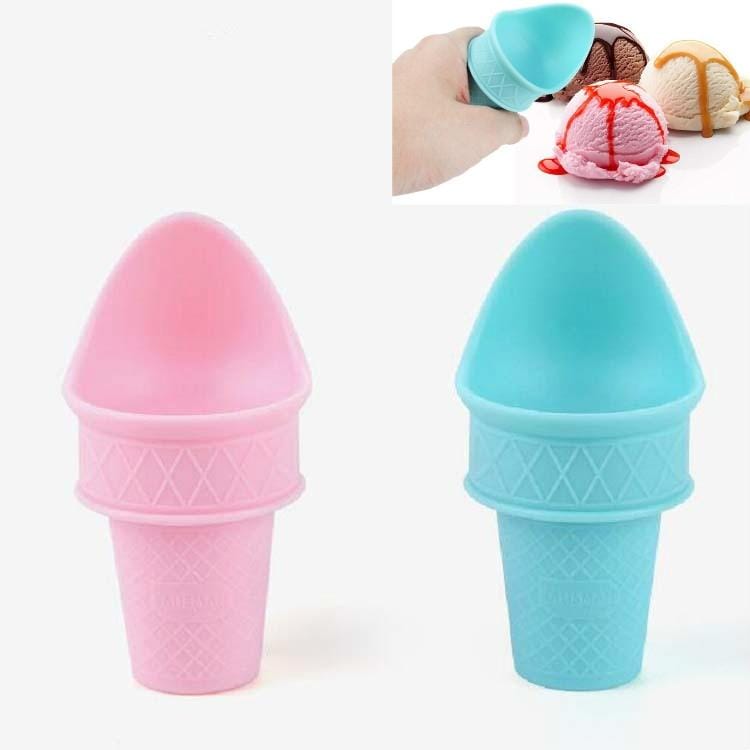 6 Sets 2 in 1 Ice Cream Tray Creative Homemade Ice Cream Cup Tray Set (Pink+Blue)